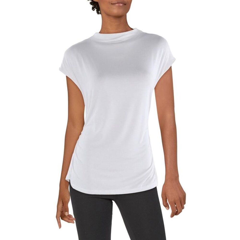 DKNY Womens Ivory Mock Neck Sleeveless Blouse Pullover Top Shirt NWT